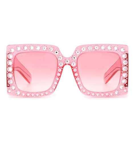 gucci pink oversized studded glasses